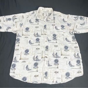 Pontelli Uomo Mens Overprint Hawaiian Short Sleeve Button Up Shirt Size XXL